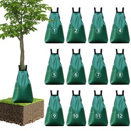 CLEBAY 12 Pack 20 Gallon Tree Watering Bags Heavy Duty Slow Release Irrigation Bags for Trees, Reusable Tree Gator Bags for Watering Trees, Durable PVC Tree Water Bags with 5-8 Hour Drip Release Time