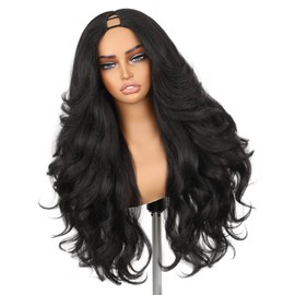 HANNE Yaki Wavy Flip Curls V Part Wig Curly U Part Wig 26’’ Fluffy Half Wig