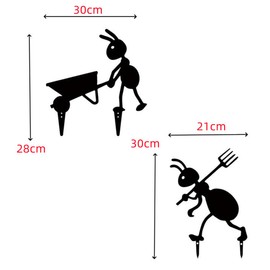 QBMYCN Metal Ant Garden Stake, 2 Pack Black Ant Silhouette Statue for Yard Garden Lawn Outdoor Decoration Gift