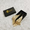 Suyi Trendy Women Earrings Metal Mesh Grid Sequins Tassel Long