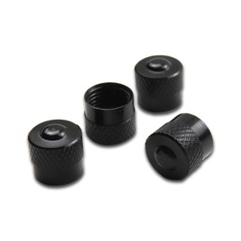 Pitlane Performance® Aluminium Valve Caps, Pack of 4 Valve Covers, Aluminium Car Tyre Valve Caps, Schrader Valve Caps for Car, SUV, Motorcycle, Bicycle (Black, Racing)