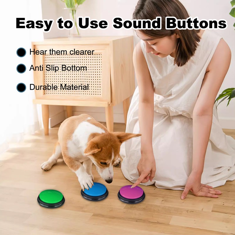 Dog Buttons Training Voice Recorder Squeeze Box Interactive Dog Communication