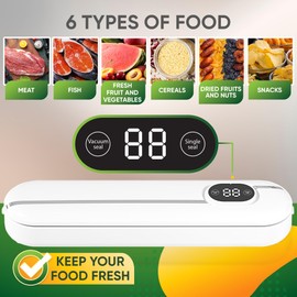 Vacuum Sealer Automatic Air Sealing Vacuum Sealer Machine for Dry and Moist Food, Includes 10 Sealing Bags, Versatile Food Vacuum Sealer Set - Preserve Freshness Effortlessly
