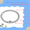 QICHENMAO Dog Chain Collar Silver Cuban Link Chain Collar with