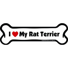 Imagine This Bone Car Magnet, I Love My Rat Terrier, 2-Inch by 7-Inch