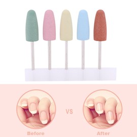 5 Piezas de Pulidor de Silicona Para Uñas, Amoladoras de Uñas, Brocas, Brocas de Alisado, Herramientas de Manicura Para Uñas Manicura Pedicura Uñas Cutícula