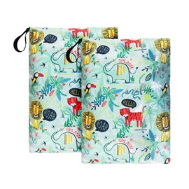 MissBoy Laundry Bags, 2 Pack Waterproof Travel Laundry Bag, Reusable and Washable Dirty Clothes Storage Bag with Zip Closure for Home, Travel, Camping, Caravan, Dormitory, 24"x17"
