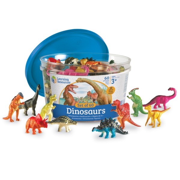 Learning Resources Dinosaur Counters, Set of 60 Colored Dinosaurs, Fine Motor Toy, Ages 3+