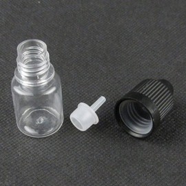 Rowiz 5 ml Empty Plastic Dropper Bottles Clear Bottles Liquid Childproof 10PCS Black Cap