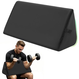 MABOZOO Preacher Curl Pad, PU Leather Preacher Curl Attachment for Perfect Angles, Extended Ramp Surface Gym Equipment for Arms, Biceps, Triceps (Black)