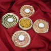 Diwali Gift Rangoli Gota Diya Tea Light Holder Set of