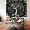 KHOYIME Tree of Life Tapestry Sun and Moon Tapesties Black