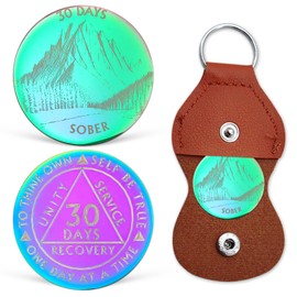 30 Days Sobriety Chip, Colorful AA Recovery Coin, NA AA Chips and Medallions for One Day At A Time, Alcoholics Anonymous Sobriety Gifts for Men Women, Celebrating One Month Clean and Sober Affirmation