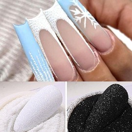 2 Colors Nail Glitter for Nails, White Black Sugar Nail Glitter Powder Set for Christmas Snowflake Nails Design Nails Decoration Crafts for Manicure