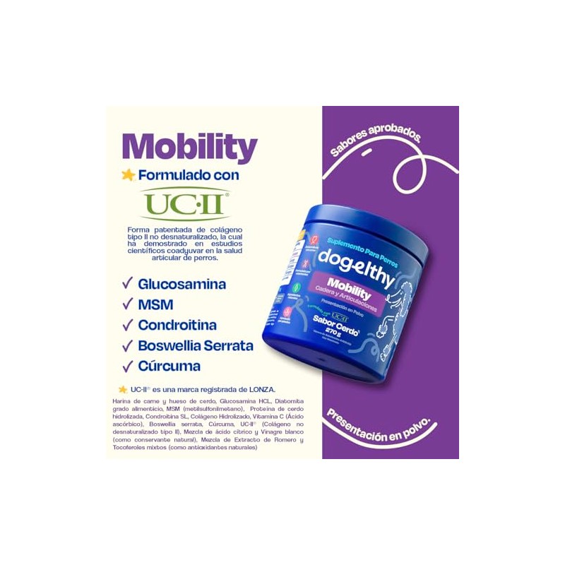 Dogelthy Mobility Suplemento Condroprotector en Polvo para Perro