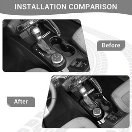 PDKLIN for Bronco Center Console Gear Shift Panel Trim Cover Cup Holder Frame for Ford Bronco 2021 2022 2023 Black Interior Accessories