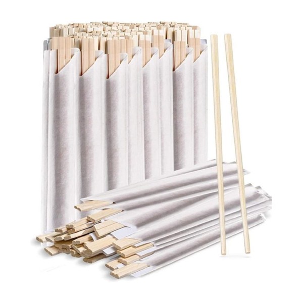 Prestee Bamboo Wooden Chopsticks (50 Pairs) - Cooking Chopstick - Sturdy Smooth Finish - Reusable Chopsticks - Japanese Chinese Korean Chopsticks Disposable - Individually Wrapped Disposable Chop Stix
