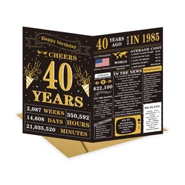 40th Birthday Card,Funny 40th Birthday Card & Gifts for Women Men, 40th Birthday Decorations for husband Wife，40 Year Old Birthday Card Gifts for Brothers sisters Friends