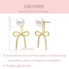 ASCOMY Gold Stud Earrings for Women Dainty Bow Earrings 14K