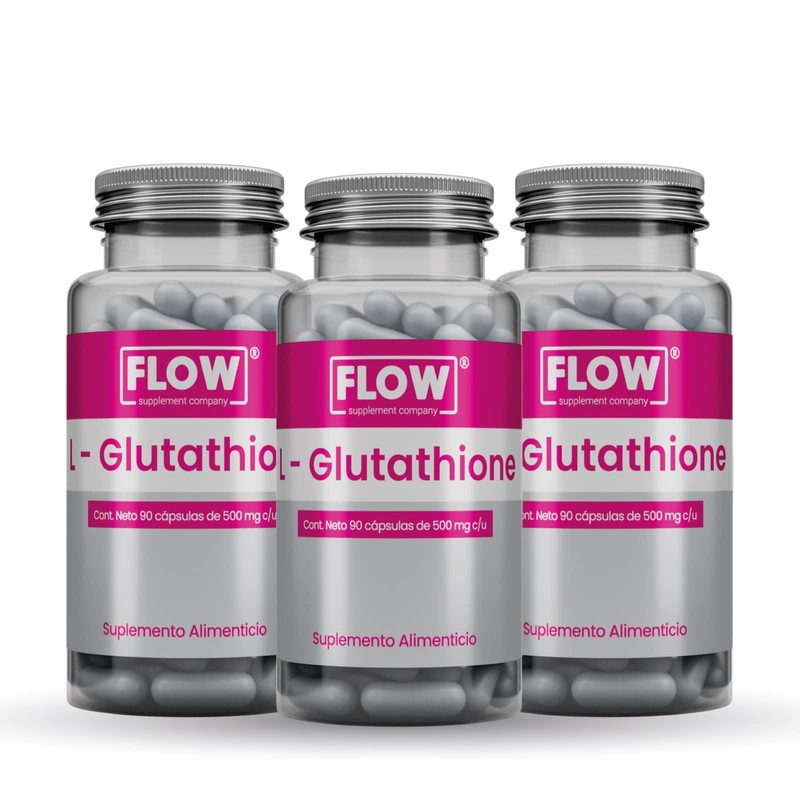 FLOW Glutatión 500 mgPaquete 3 piezasSuplemento AlimenticioMejor precio, más días