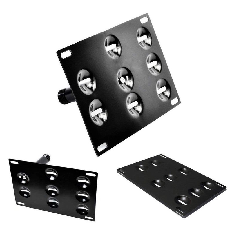 iJDMTOY No Drill Front Bumper Tow Hook License Plate Mounting