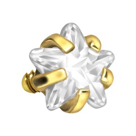 PIERCINGLINE Titanium Screw Attachment with External Thread 0.9 mm Crystal Star Piercing Attachment Replacement Choice of Colours, Titanium