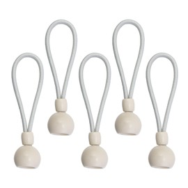 Wealrit 5 Pcs Universal Bungee Tie Down Outdoor Blinds Parts Shade Tie Downs Replacement for Exterior Roller Shades and Outdoor Roller Blinds Original Length 4 Inch(Beige)