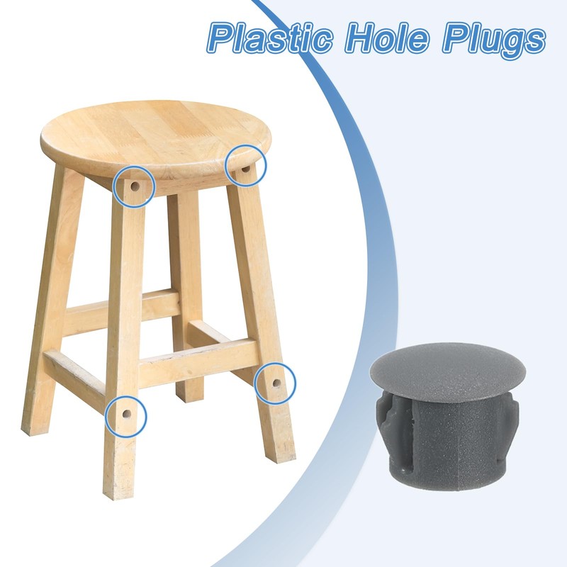 uxcell 38Pcs 10mm(3/8") Nylon Hole Plugs, Flush Type Panel Round