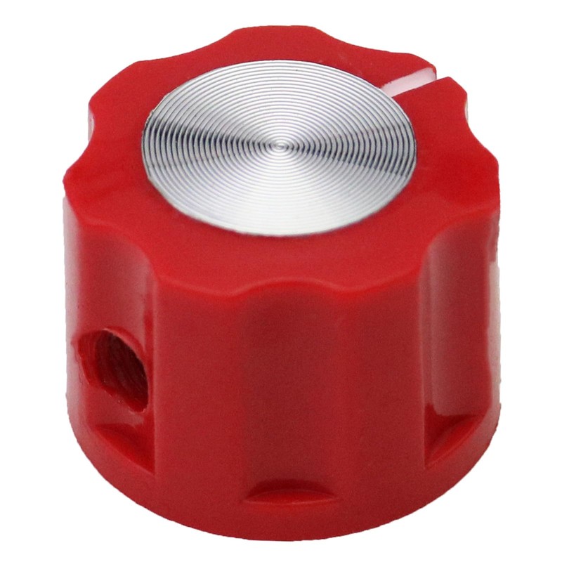 6.4mm Round Hole Small Fluted Silver Cap Retro Style Amplifier/Instrument