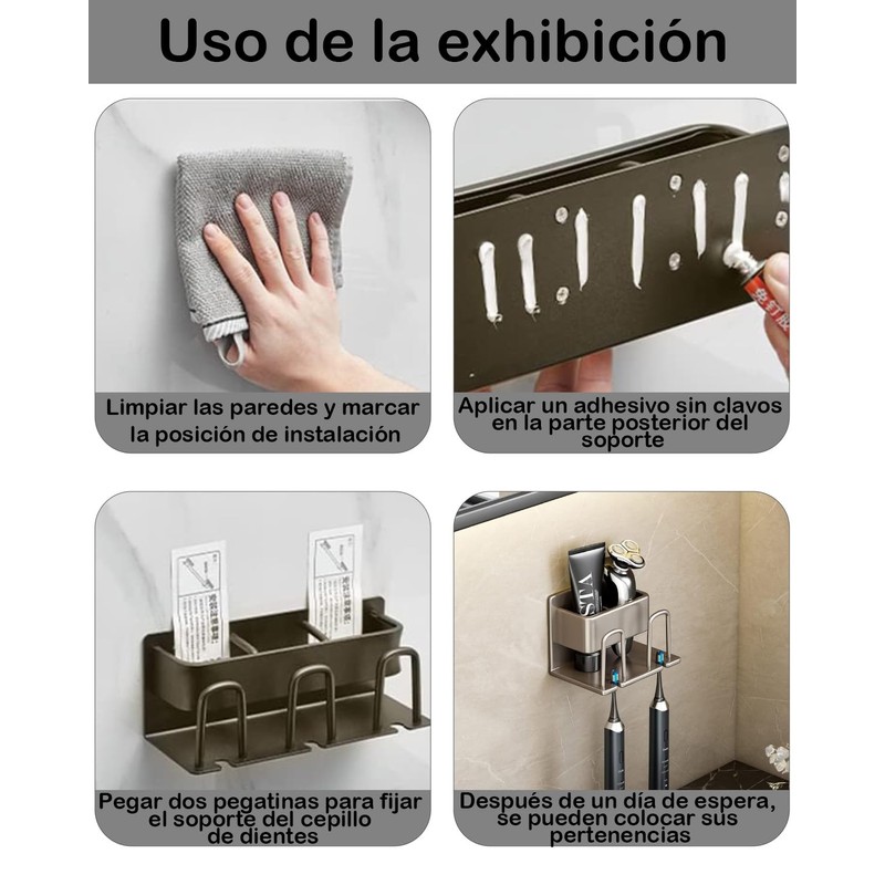 JIAQCN Porta Cepillo De Dientes para Baño, Soporte para Cepillo