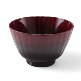 J-kitchens Miso Soup, Bowl, Chrysanthemum, Vermilion, Made in Japan