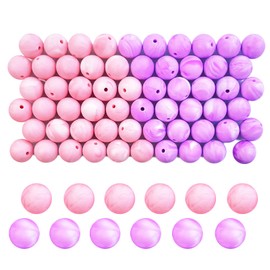 abalorio de silicona de 15 mm para manualidades, collar, pulsera, abalorio a granel, jade blanco + morado oscuro, accesorio para manualidades, juego de joyas