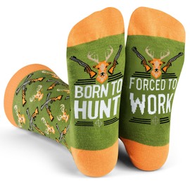 Lavley Funny Socks for Outdoor Activities Lovers and More - Novelty Gifts for Men, Women, and Teens (US, Alpha, One Size, Regular, Regular, Born to Hunt)