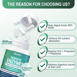 ZEBORA Digestive Enzymes for Women-Man Digestive Health Gut Health 88 Capsules