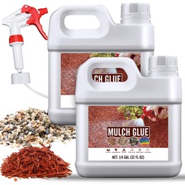 Mulch Glue - 0.5 Gallon Landscape Adhesive Gravel Binder Glue with Applicator for Landscaping Concentrate Covers, Garden - Ready to Use Non Toxic Mulch Glue Stabilizer for Pea Gravel, Stones, Bark