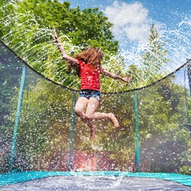 Vinsani 10M/32FT Trampoline Sprinkler, Outdoor Waterpark Hose Water Sprayer, Trampoline Accessories for Summer Water Fun