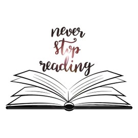 Large Vinyl Wall Decal Open Book Quote Reading Room Library Decor Stickers Mural (ig5184) Black