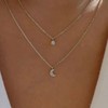 SeanLov Sterling Silver Crescent Moon Star Necklace Fine Cubic Zirconia
