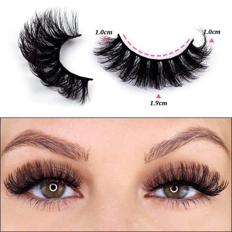 False Eyelashes, 10 Pairs, 7D Artificial Eyelashes Set, Natural Look,