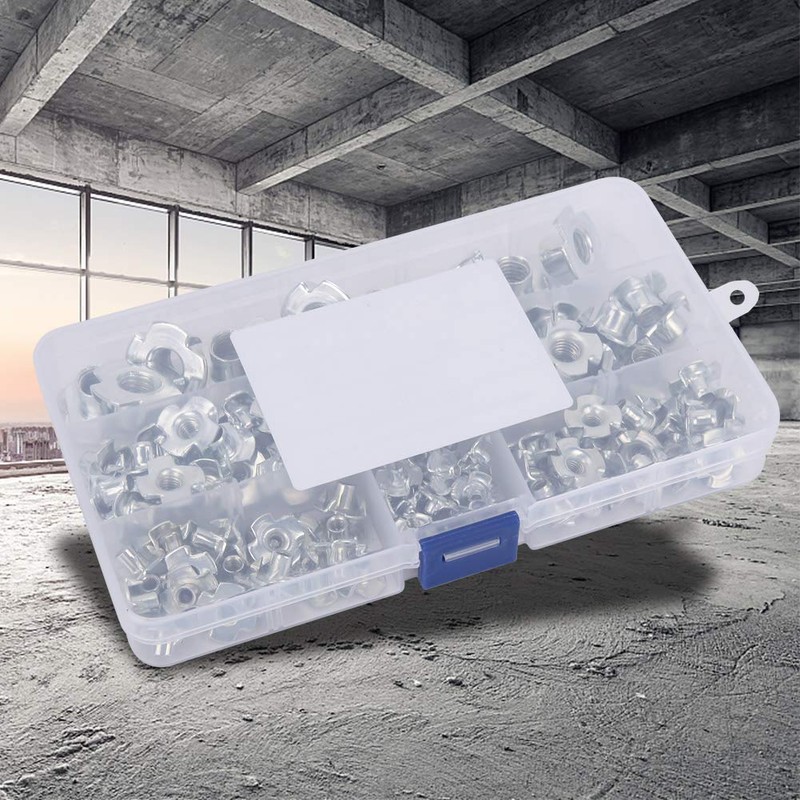 110pcs Durable T-nut, Stainless Steel Galvanized T Nuts Rivet Nut,