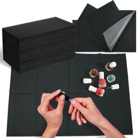 60PCS Disposable Nail Mats Fordable Nail Art Table Mats for Table Waterproof 3 Ply Nail Art Paper 13" X 17" Pads for Nail Table Decoration Kit,Nail Art Accessories (Black)