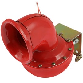 AINTIER Eletric Horn 12V 115dB Super Tone Horn Air Electric Snail single Horn Car Horn Kit Twin Horn Kit 12 volt Retro Cable Operated Bull Horn for Car Motorcycle Truck (Red x 1)