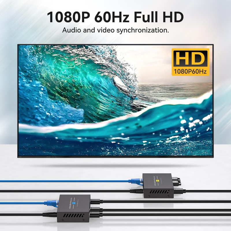 VPFET HDMI KVM USB Extender 394ft 120M Over Cat 5e