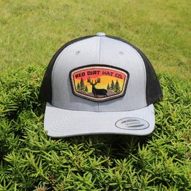 Red Dirt Hat Company Sunset Deer Adjustable Snapback Hat, Black/White, One Size