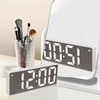 Digital Alarm Clock Temperature Display LED Mirror Electronic Clocks for