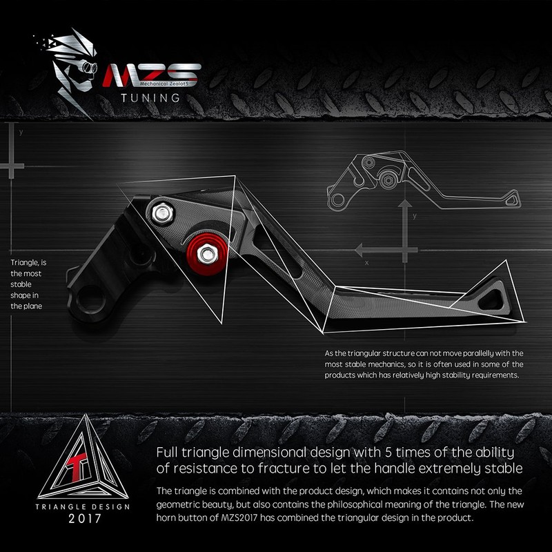 MZS Black Motorcycle Clutch Brake Levers Short Adjustable CNC Compatible