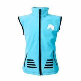 MS-Trachten July Children's Softshell Riding Vest Mesh Lining Great Colours, Sky