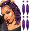 KAVSORAPI Purple Braiding Hair 10 Inch Pre Stretched Hair Long