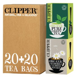 Clipper Organic Pure Green Tea Bags | 120 Teabags (6 x Boxes of 20) | Bulk Buy for Office, Home & Catering | Eco-Conscious, Fair Trade Tea | Natural Unbleached Plant-Based & Biodegradable