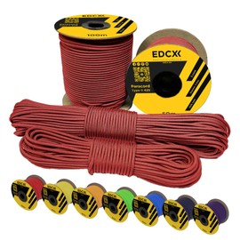 EdcX 3 mm Nylon Paracord 425 (15, 30, 50 and 100m) – 3 mm Type II, 100% Nylon Rope, 3 Strand Rope, 3 mm Nylon Rope in Many Colors (Red, 50 m)